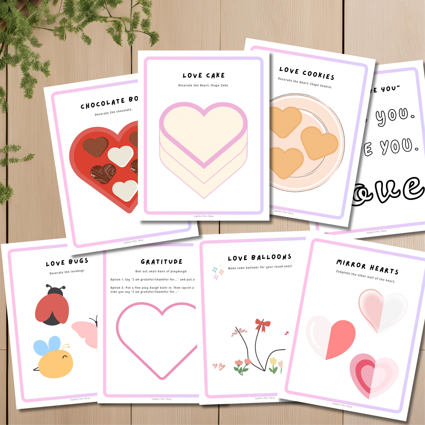 Love & Gratitude Play Dough Mats (10-page Digital Download)