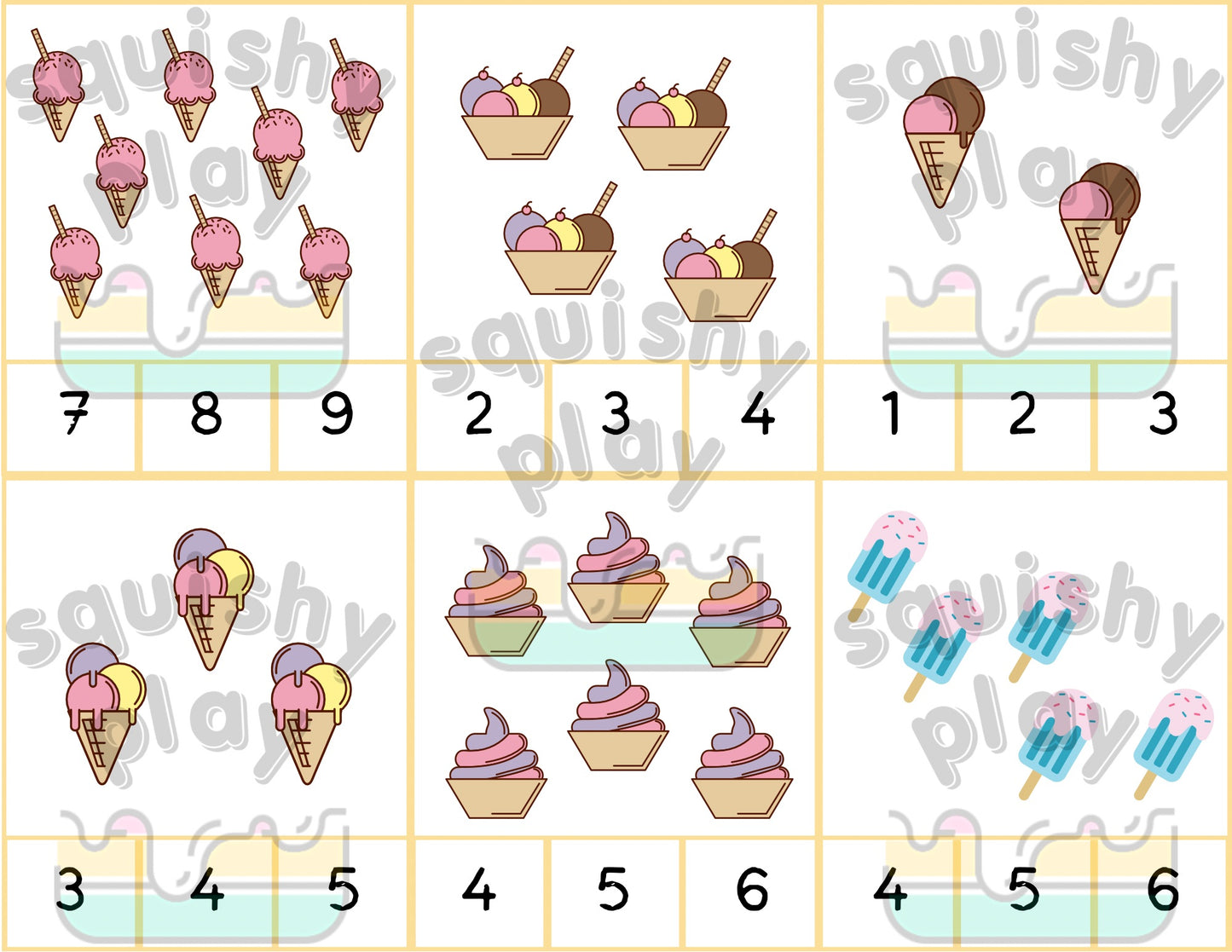 Ice-cream Play Dough Mats (Digital Download)
