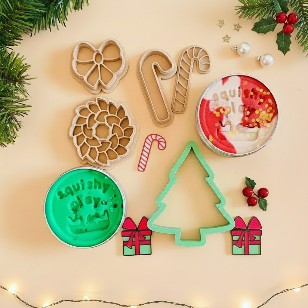 🎄 Deck the Dough – Holiday Play Dough Kit