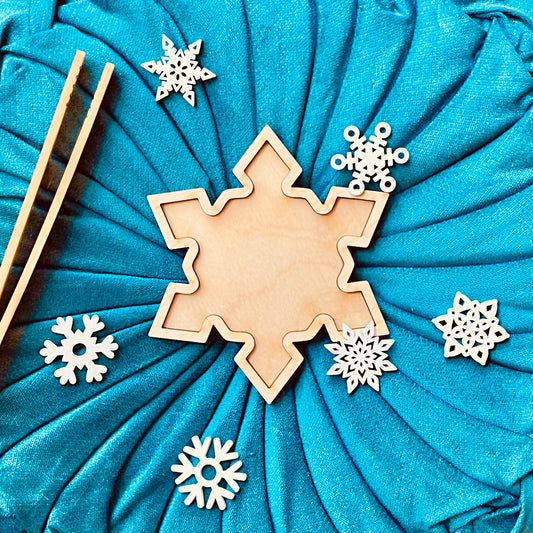 Wooden Tray: Snowflake