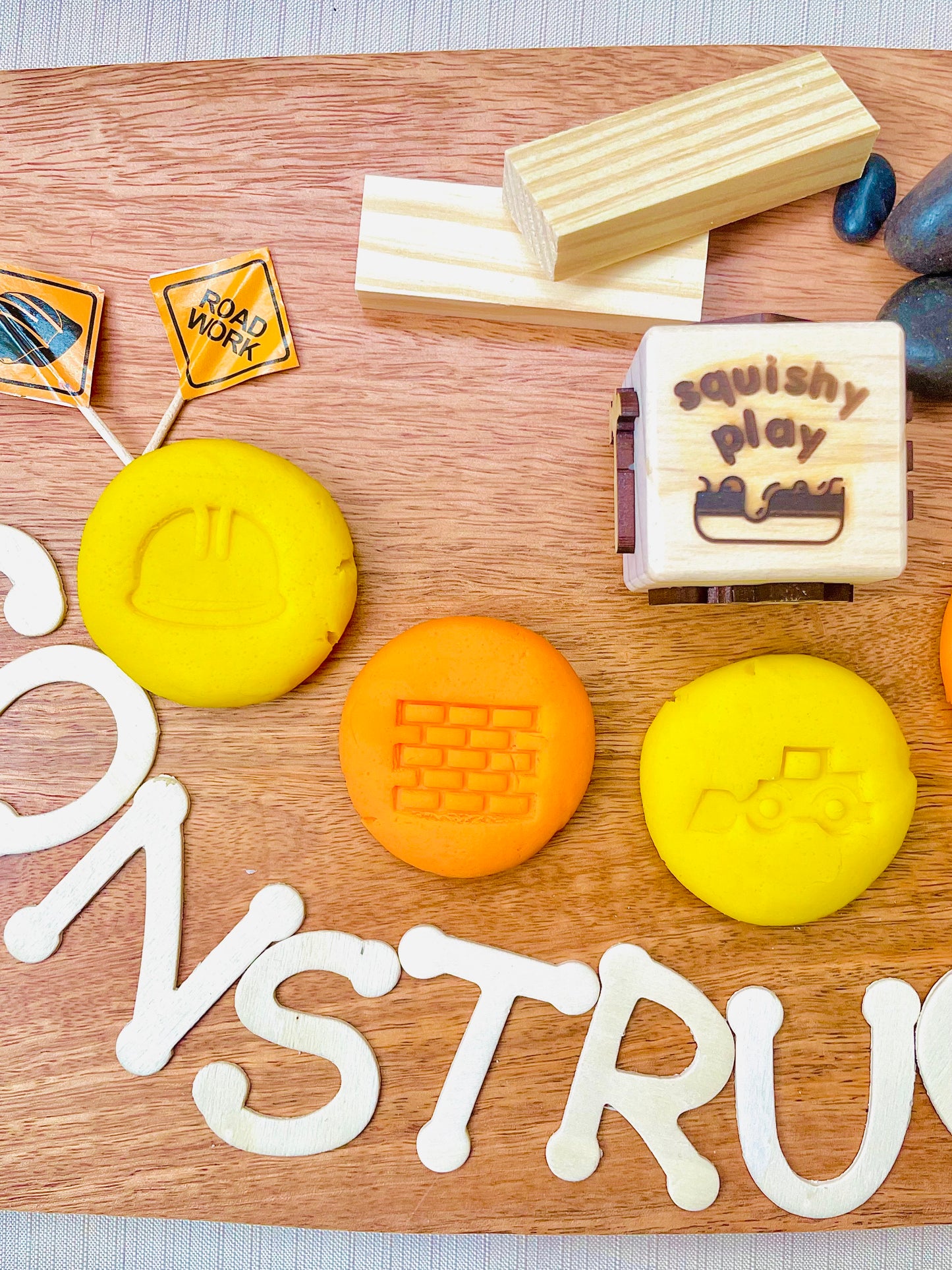 Play Dough Stamp: Construction