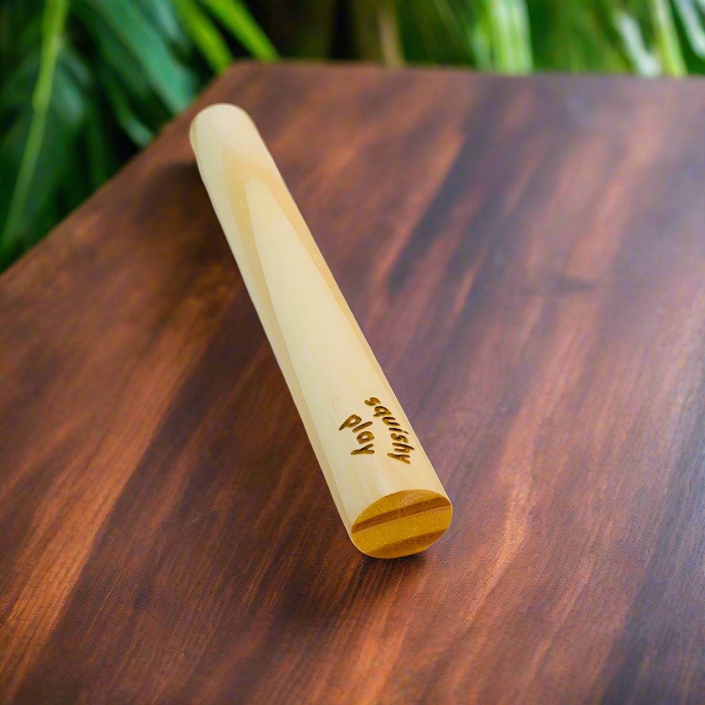 Squishy Play Engraved Logo Rolling Pin, 18cm in length and 2cm in diameter